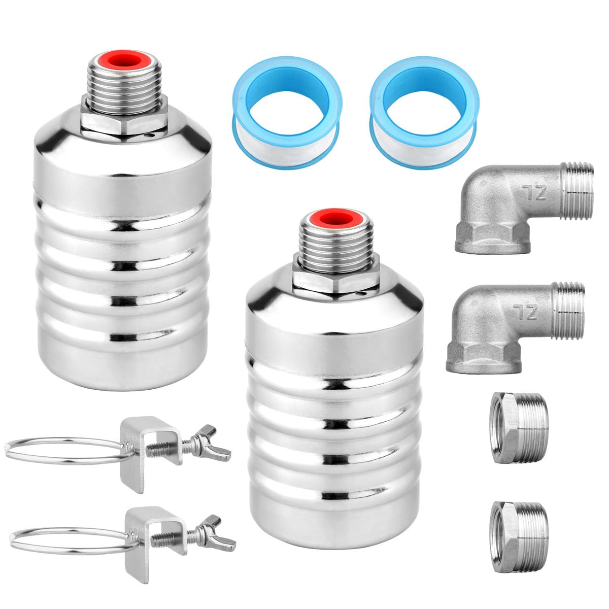 2pcs Water Float Valve, Stainless Steel Automatic Water Level