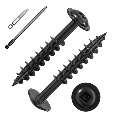 Pocket Hole Screws, #8 x 1-1/4", Square Drive, Black, 1lbs 135pcs
