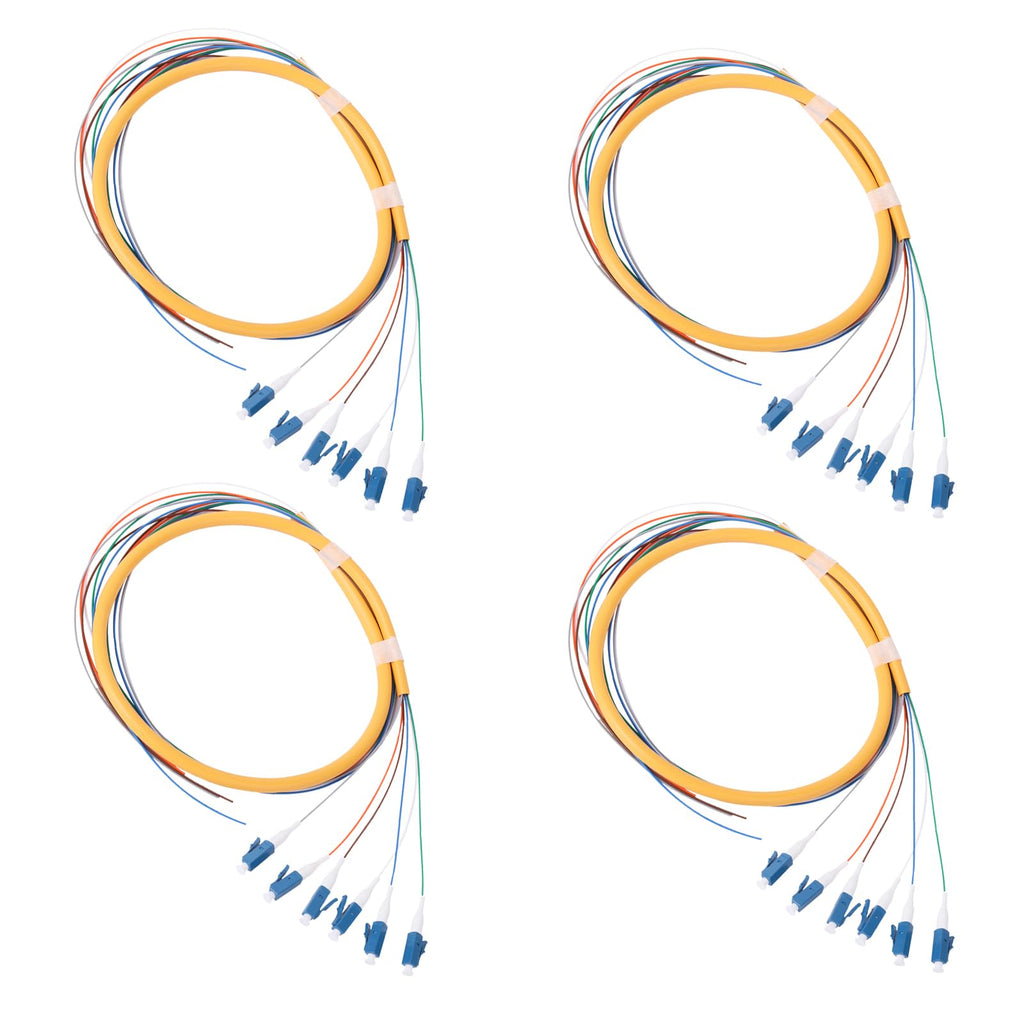 6-Strand LC OS2 Singlemode Pigtail 1.2m, 4-Pack