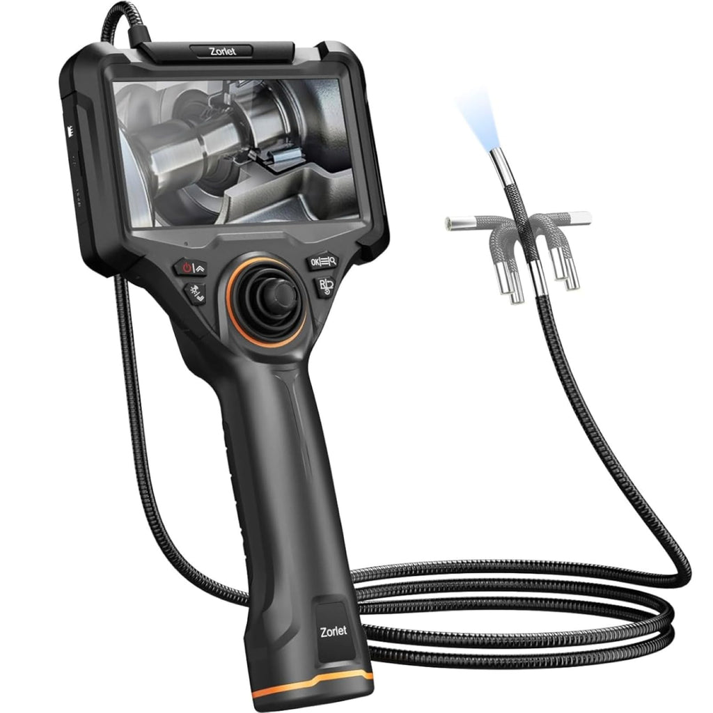 Zorlet 4-Way Articulating Borescope, 0.25in/6.3mm Probe, 5" Screen, 5FT