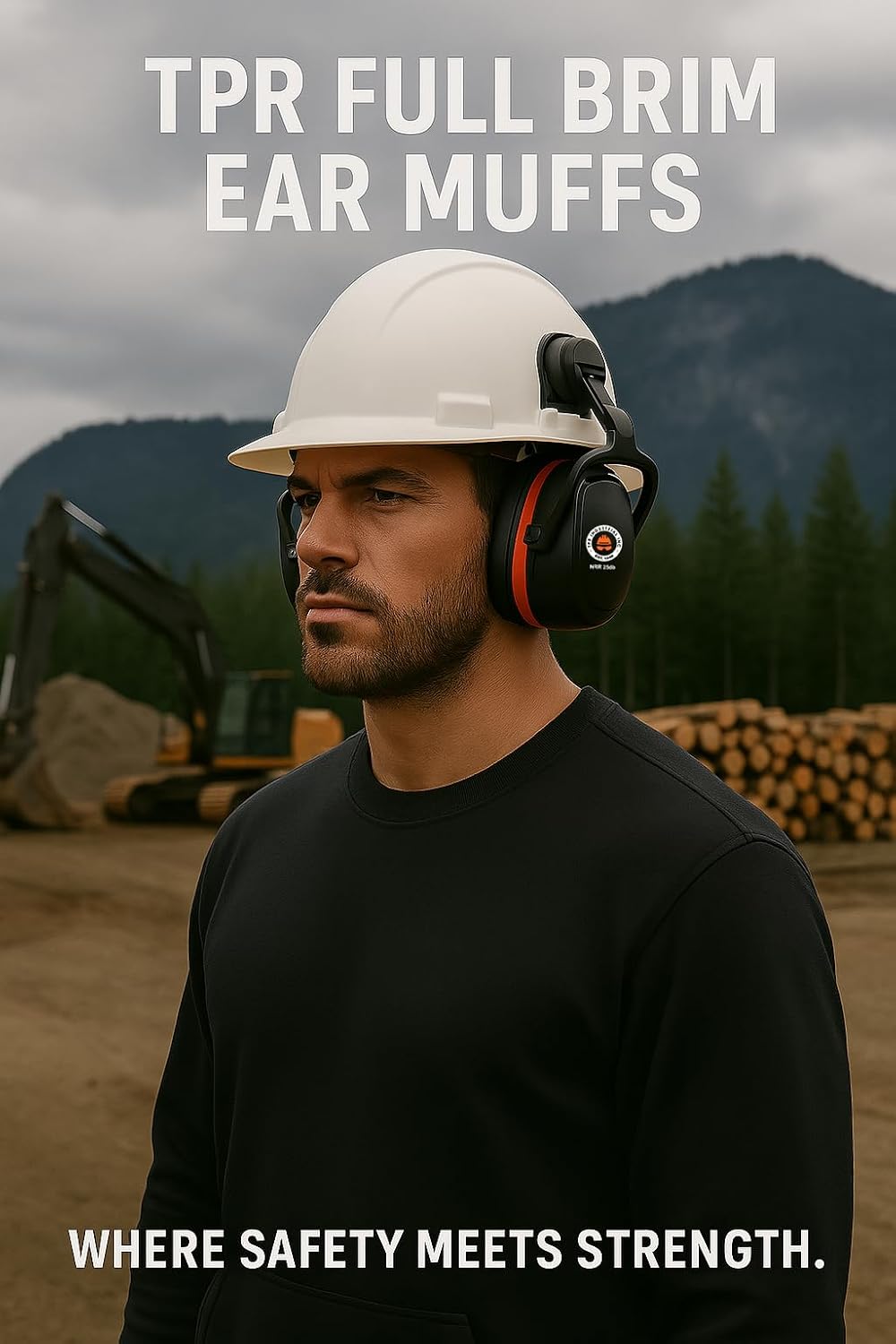 Universal Full Brim Hard Hat Ear Muffs 25dB NRR