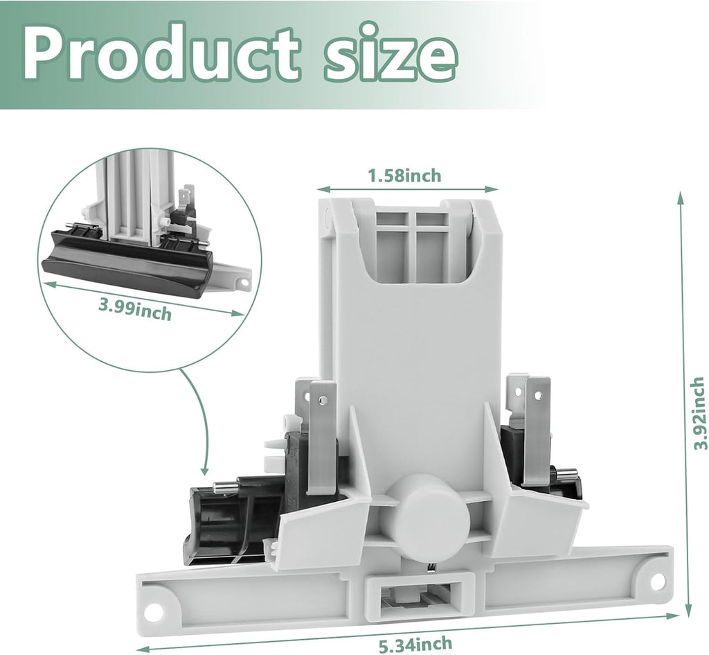 WPW10130695 Dishwasher Door Latch Replacement for Whirlpool, Kenmore, KitchenAid, Maytag - Replaces W10862259, MDB7600AWB, MDB7600AWW, MDB8600AWW, AP6015450