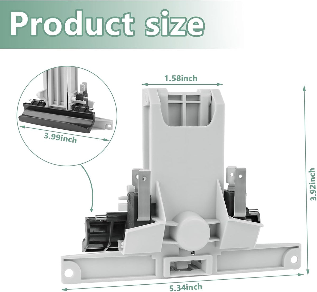 WPW10130695 Dishwasher Door Latch Replacement for Whirlpool, Kenmore, KitchenAid, Maytag - Replaces W10862259, MDB7600AWB, MDB7600AWW, MDB8600AWW, AP6015450