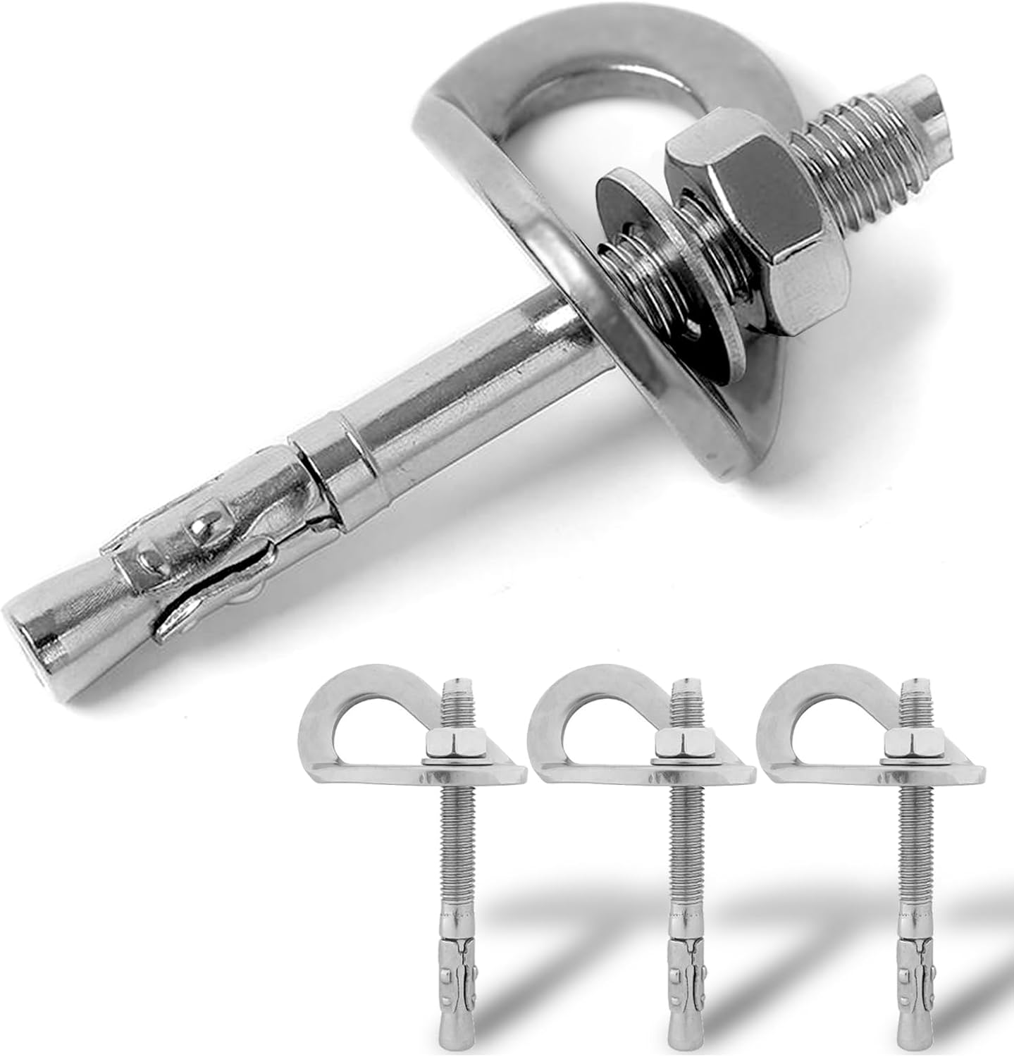 Climbing Holds Anchor Set - 3PCS - Stainless Steel Bolt Hanger and Bolt Heavy Duty Climbing Holds Weight 2500KG for