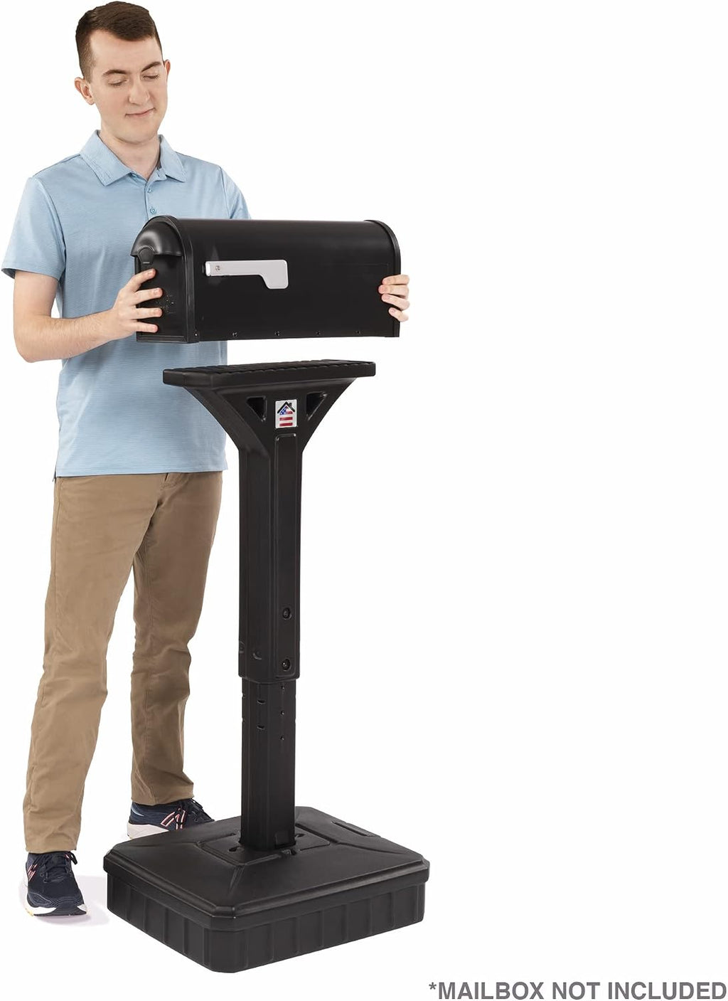 American Home Dig-Free Universal Mailbox Post for Standard Mailboxes - No Digging Needed Mailbox Post - Black