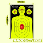 Shooting Range Silhouette Paper Target - 17X25 Inches (50 Pack, Multi Color)