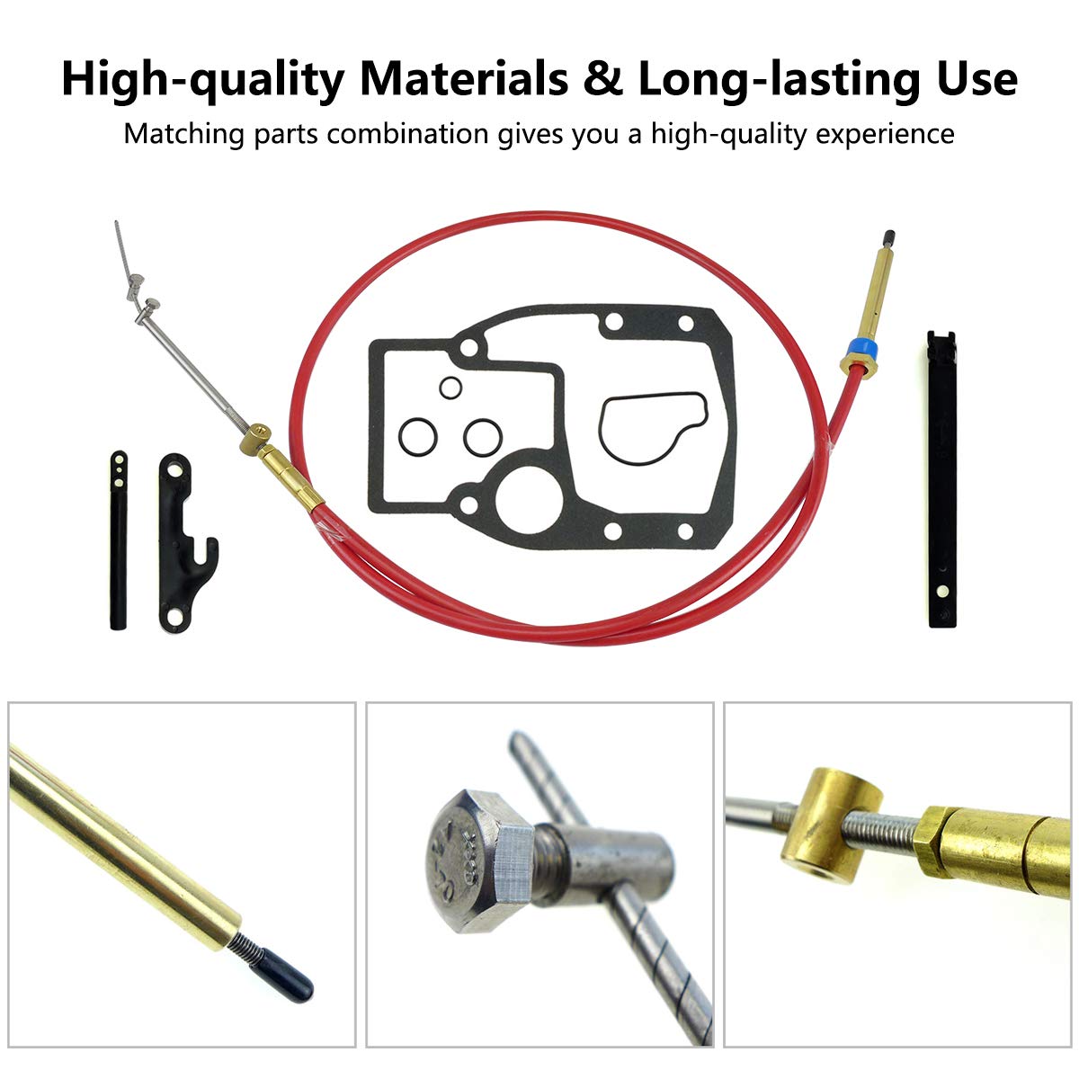 Qnbes Shift Cable Assembly Kit Fit for OMC Cobra 1986-1993 987661