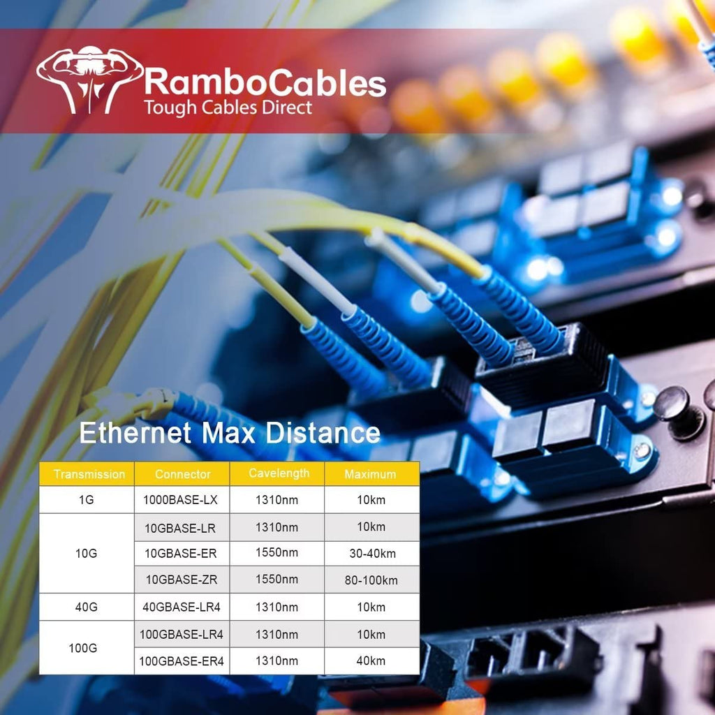 OS2 SC to LC Single Mode Fiber Patch Cables SM, 6ft/2m
