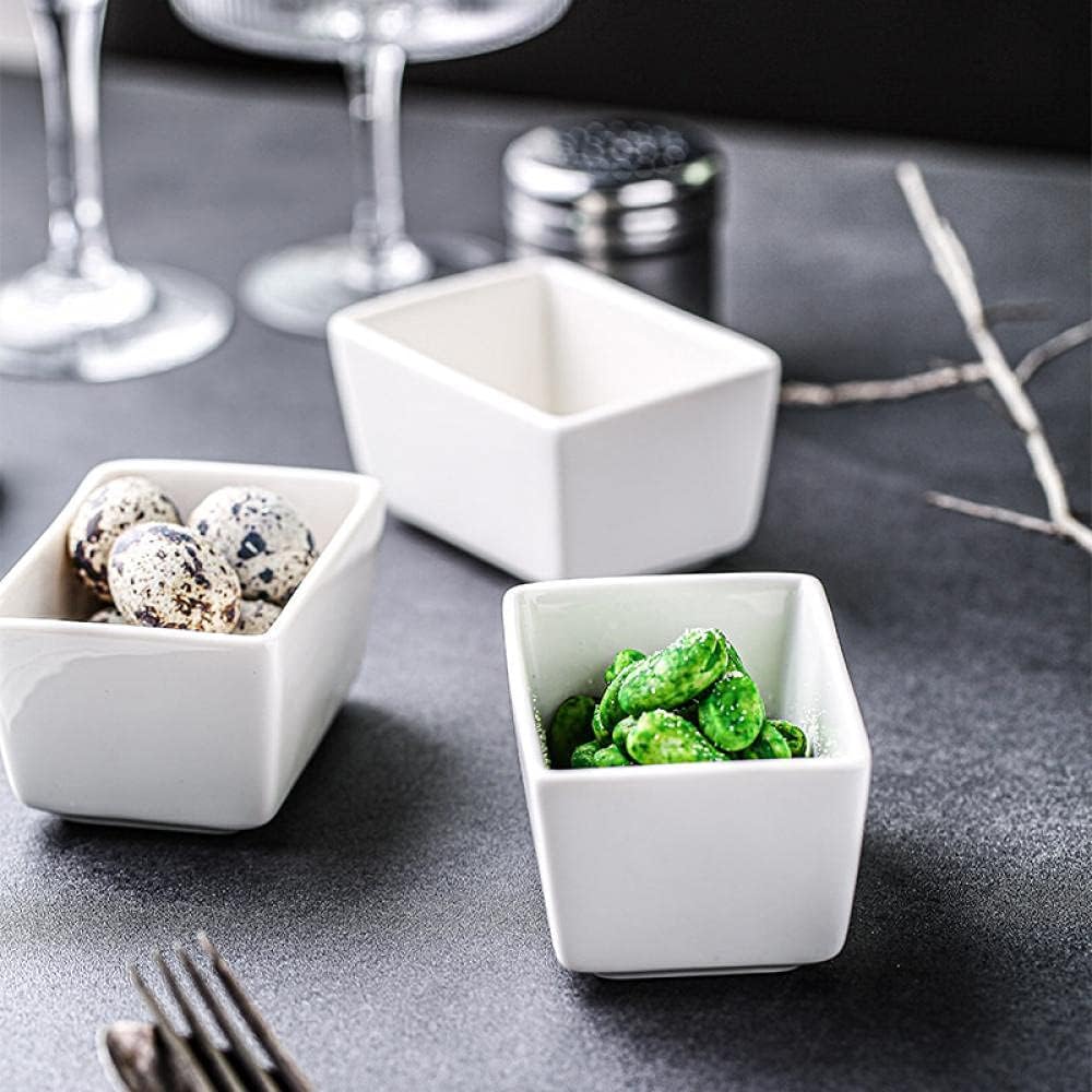 2pcs Pure White Porcelain Sugar Packet Holder Tea Bag Bowl, 5 Oz