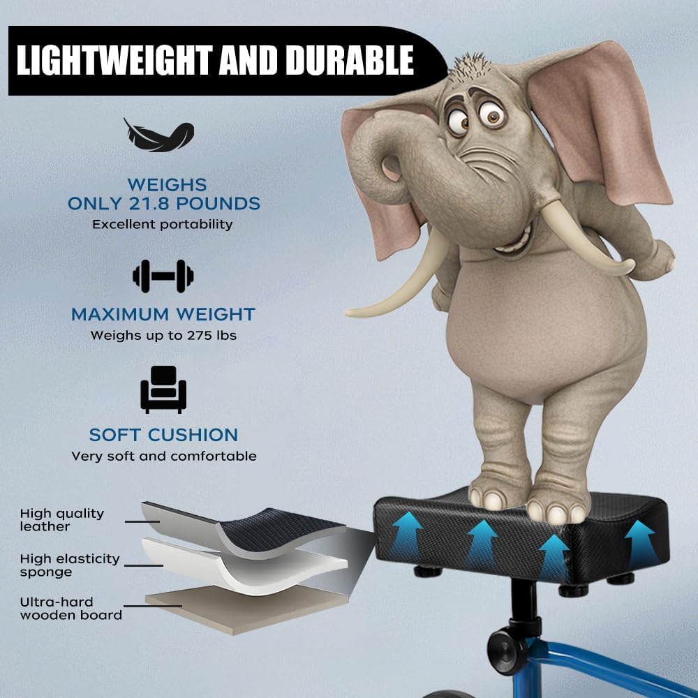 LCJ Knee Scooter Knee Walker Leg Scooter for Adults for Foot Surgery Lightweight Knee Roller Broken Foot Scooter for