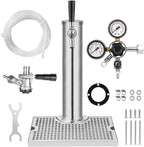 Single Tap Kegerator Tower Kit, Stainless Steel Beer Conversion Kit