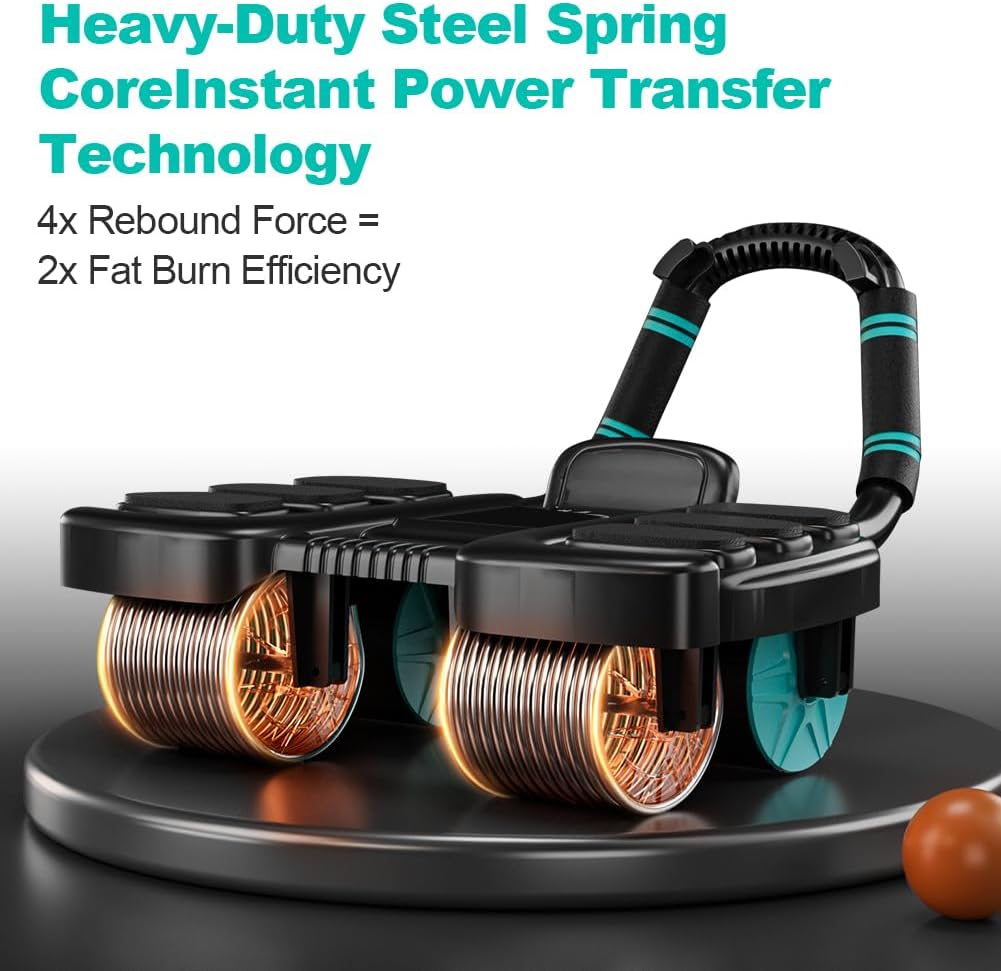 4-Wheel Automatic Rebound Ab Roller Wheel with Elbow Support | Abdominal Wheel Core Exercise;Elbow Support Ab Wheel