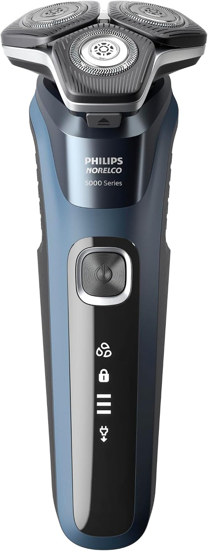 Philips Norelco 5400 Electric Shaver, Storm Blue | 45 Self Sharpening SteelPrecision Blades, 360° Flexible Heads
