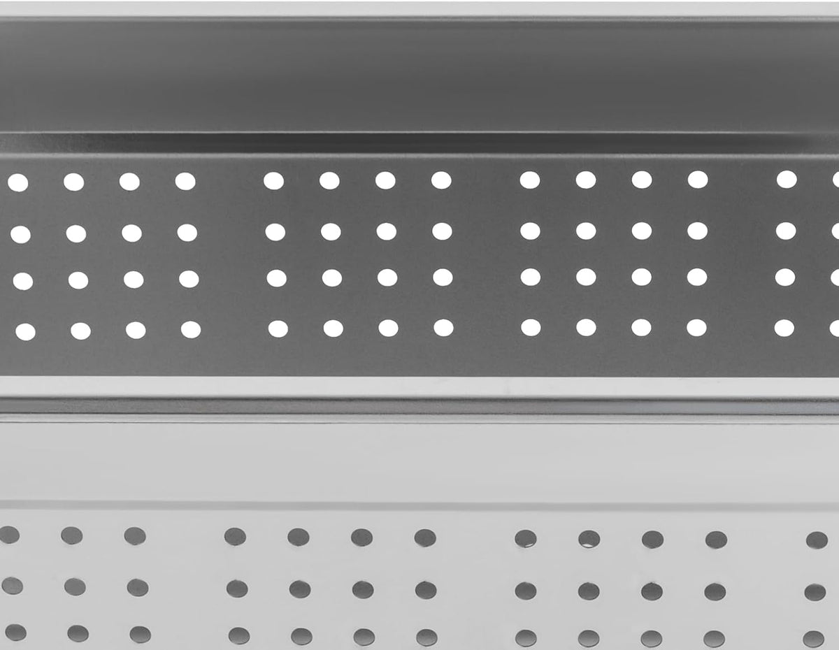 Perforated Steam Pan, 2 Pack 1/3 Size 6" Deep Stainless Steel Hotel Pan