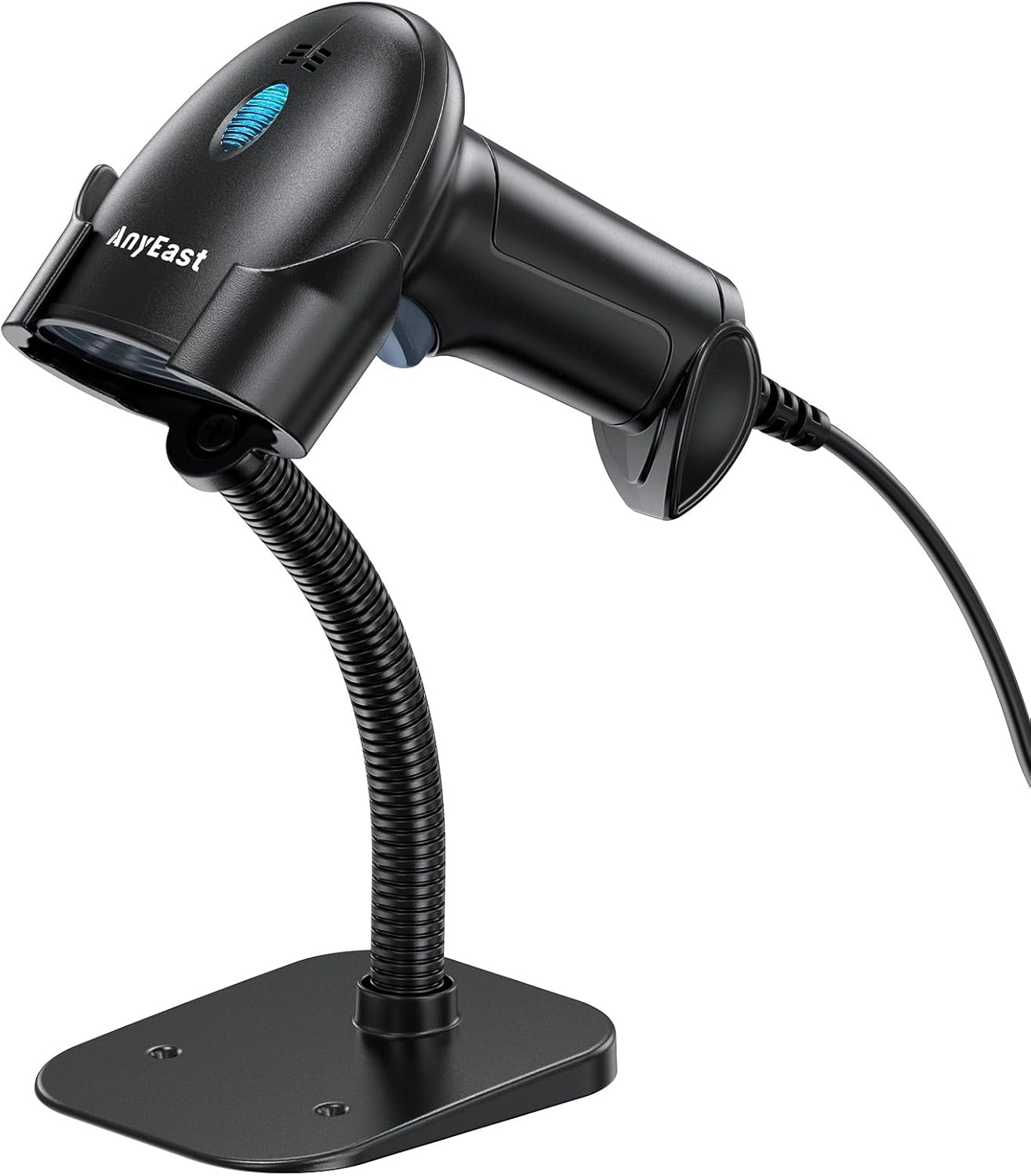 Barcode Scanner with Stand, USB Wired Inventory 2D 1D Code Scanner | Screen Scanning, Hands-free Adjustable Stand
