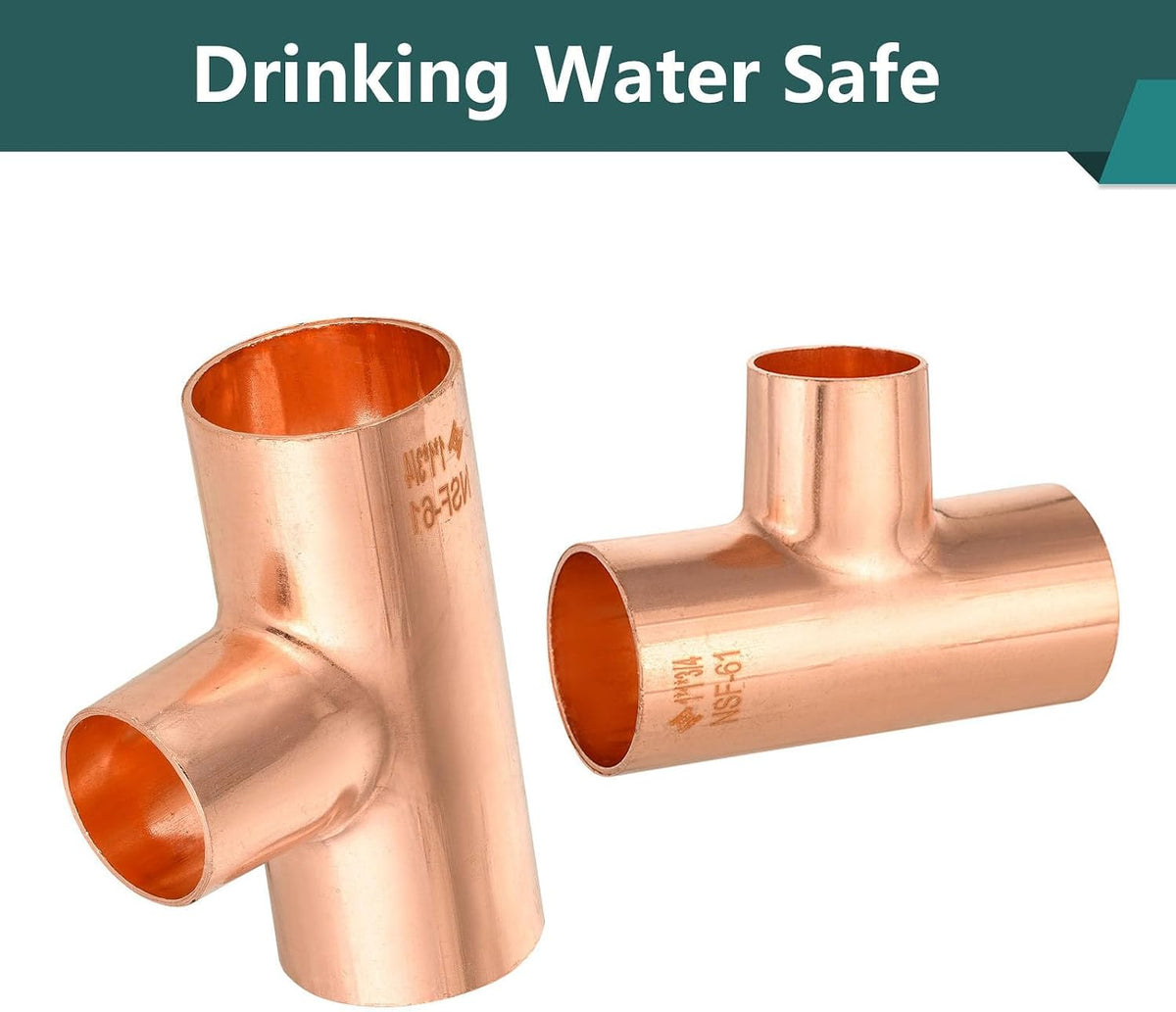 5-Pack Niikappu Copper Reducing Tee 1" C x 1" C x 3/4" C(COPPER013-5)