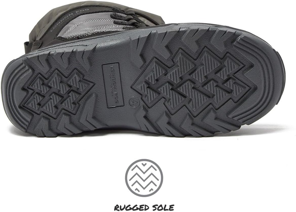 Kenji Snow Boots for Kids - Insulated Waterproof Winter Snow Boots for Boys and Girls - Black/Dark Grey