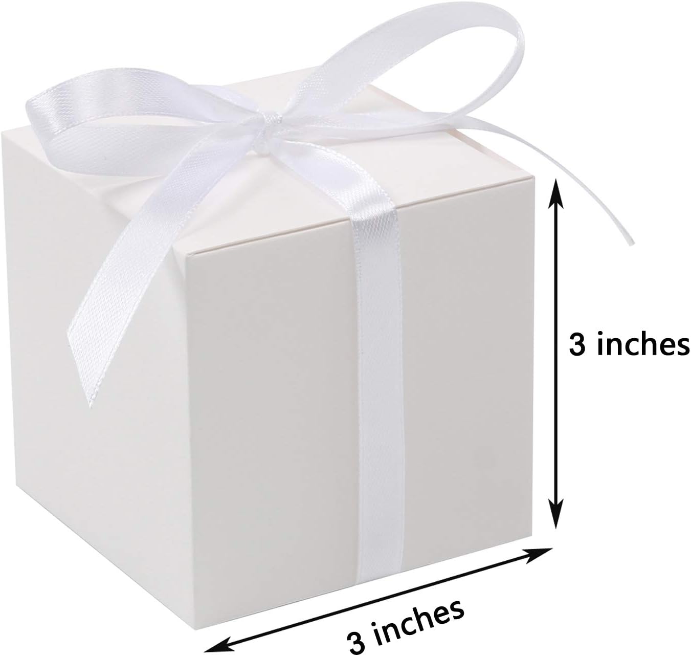 60pcs Wedding Favor Boxes, 3x3x3 In Small Gift Box with Ribbons