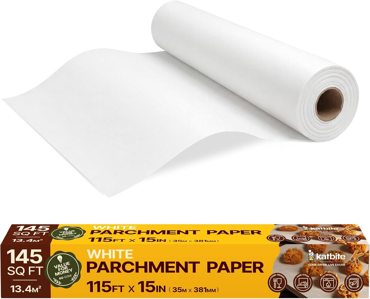 Heavy Duty Parchment Paper Roll, 15 in x 115 ft, 145 Sq Ft, White