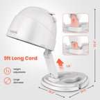 Portable Height Adjustable Hooded Hair Dryer, White