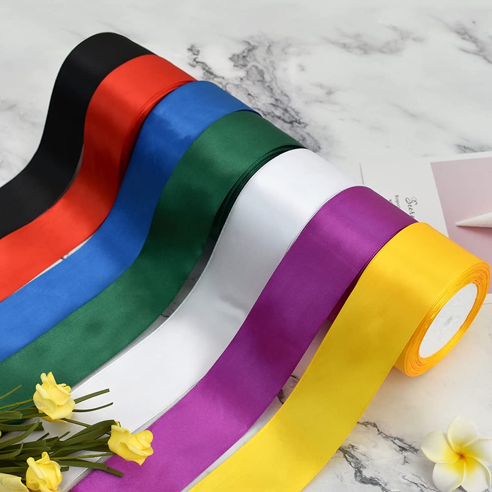 Satin Ribbons White 2 Inch 25 Yard for Gift Wrapping and Crafts