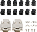 ECSiNG 2pcs 9 Pin DB9 RS232 Male Connector Metal Housing Adapter with Hollow Gold-Plated Pins