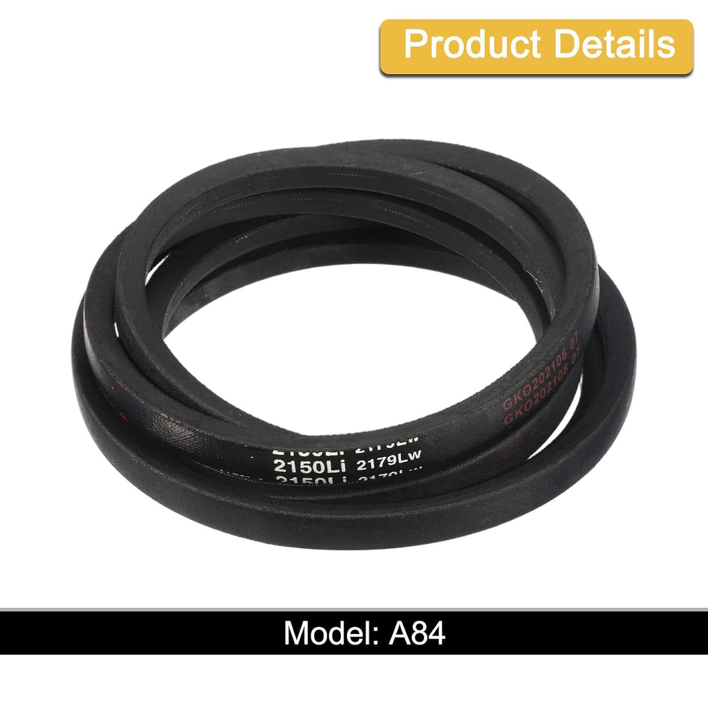 uxcell A84 1/2 Classic Wrapped V-Belt,87" Outer Circ A Profile,Black