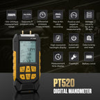 PT520 Digital Manometer Dual-Port HVAC Differential Pressure Gauge