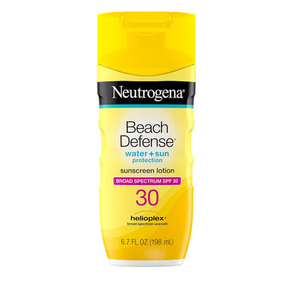 Neutrogena Sunscreen Lotion Beach Defense SPF 30, Face and Body Sunscreen, Hawaii Reef Act 104 Compliant, Octinoxate