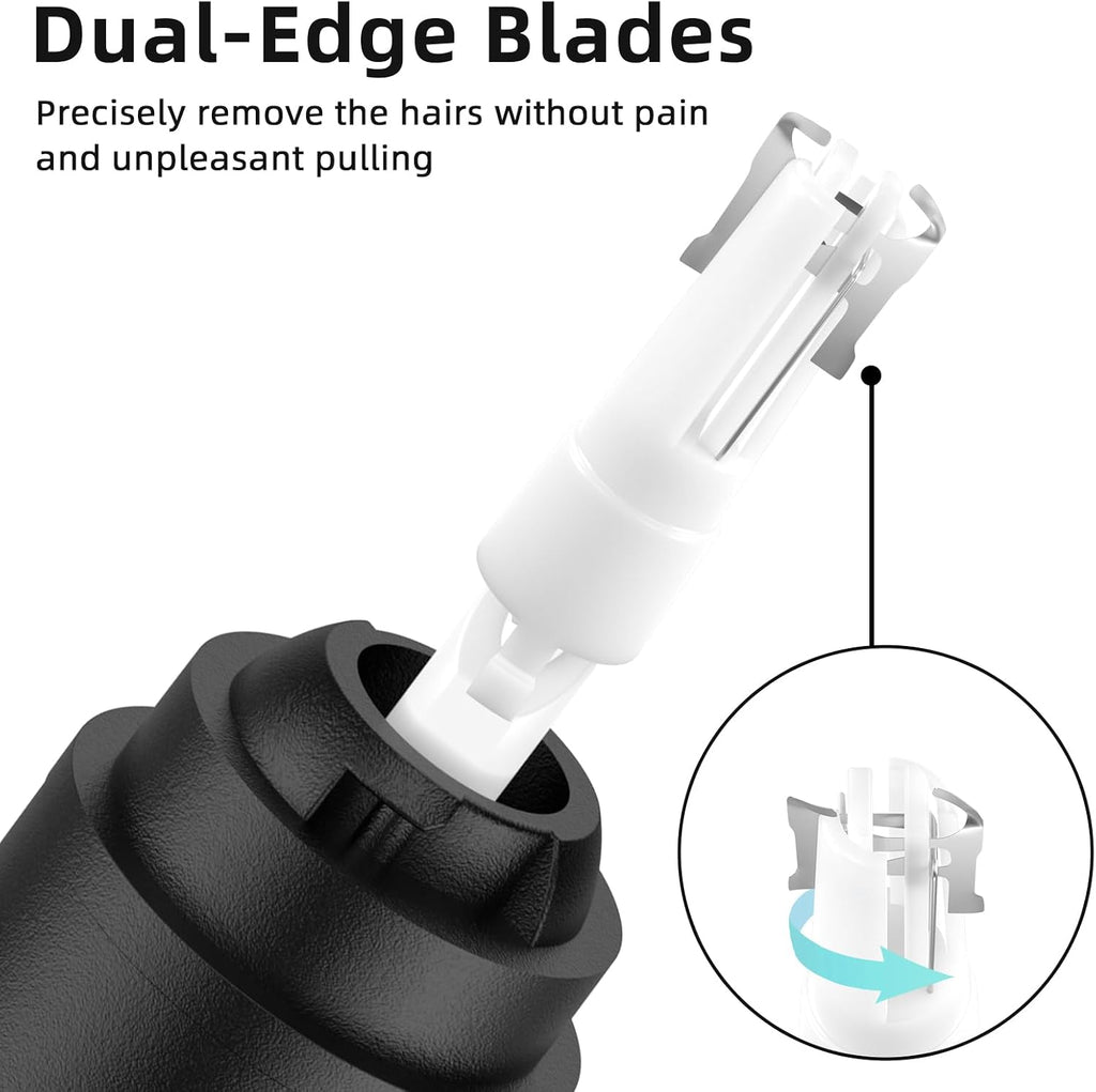 Nose Hair Trimmer, Rechargeable Cordless Painless Ear Eyebrow Trimming Tool Dual Edge Blades Razor Easy Cleansing