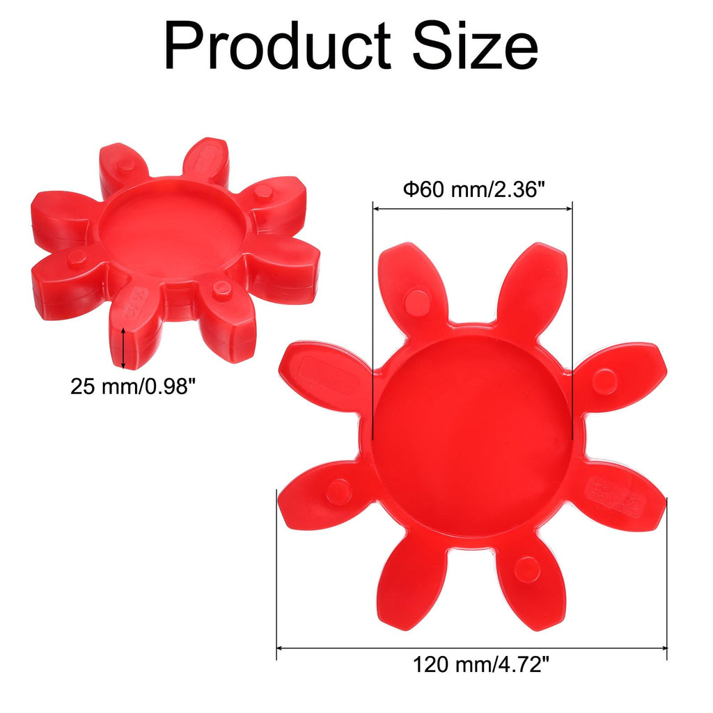 uxcell 4pcs GS55 Coupling Insert, Urethane Flexible Solid Type Jaw Coupling Center Insert for L-Jaw Couplings L-Jaw Couplers Set, Red