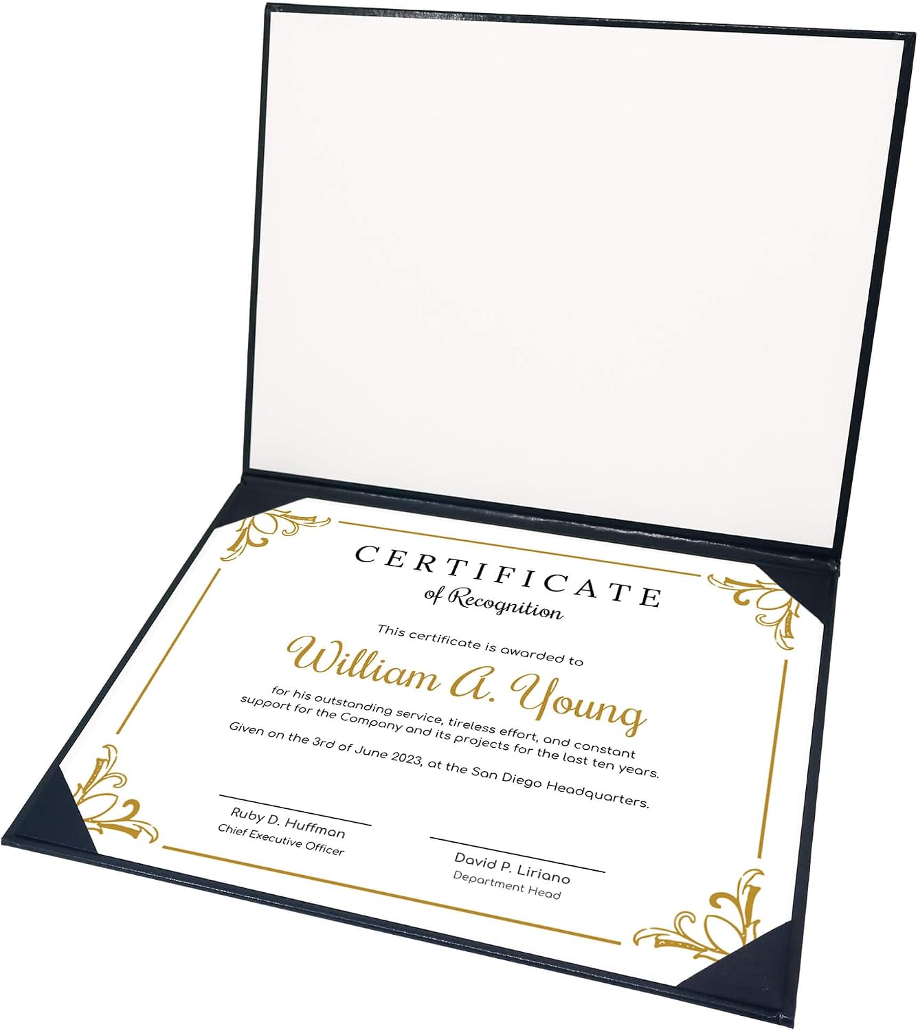 Recognition Certificate Holder 8.5x11 Padded Awards Certificates Cover Protector with Logol "Certificate of