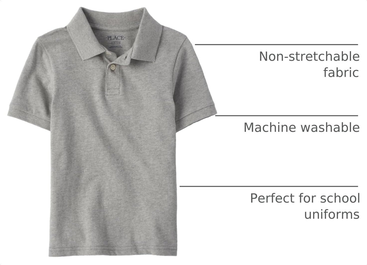 Boys' Uniform Short Sleeve Pique Polo