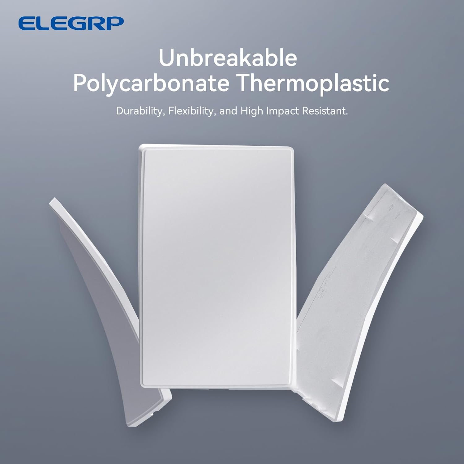 Blank Wall Plate Cover, 1-Gang Screwless Blank Outlet Plate, Mid-Size 4.88" x 3.13" Unbreakable Thermoplastic Blank