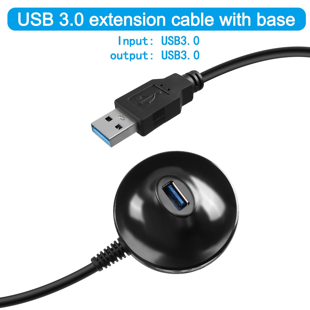 4.9FT USB 3.0 Extension Cable with Pedestal,5Gbps USB 3.0 Type-A Male to Female Extension Stand for USB WiFi