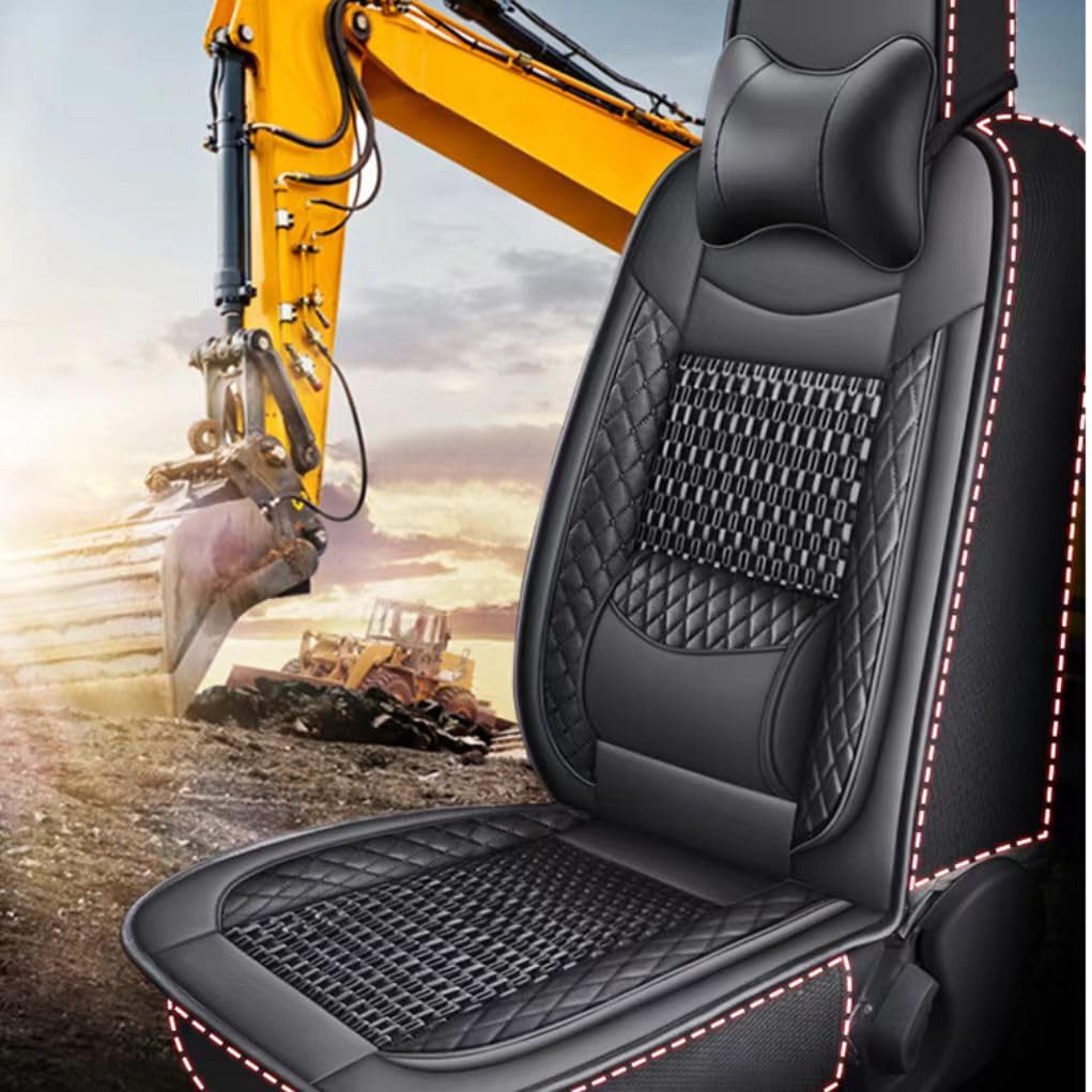 Excavator Seat Cover for Bobcat E32 E34 E35 E38 E40 E42 E45 E48 E50 E55,Full Wrap-Around Design with Built-in Anti-Slip Seat Cushion Easy to Wipe Clean Seat Protectors Parts,Black