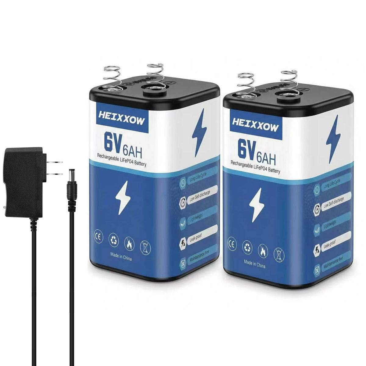 6V Lanterns Rechargeable LiFePO4 Battery 2 Pack with Charger