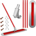 Concrete Finishing Float, 48x12 Stainless Steel Bull Float with Four 59 Inch Aluminum Handles and Adjustable Angle