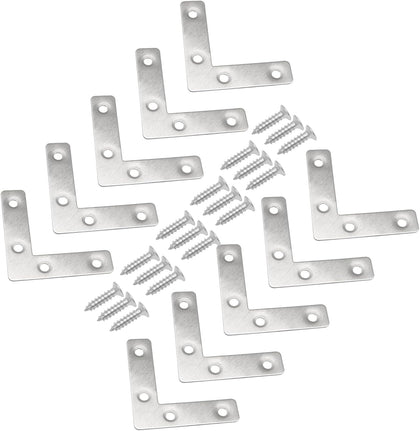 10Pcs 2.4x2.4 L Shape Bracket Flat Corner Brace 60X60mm Silver