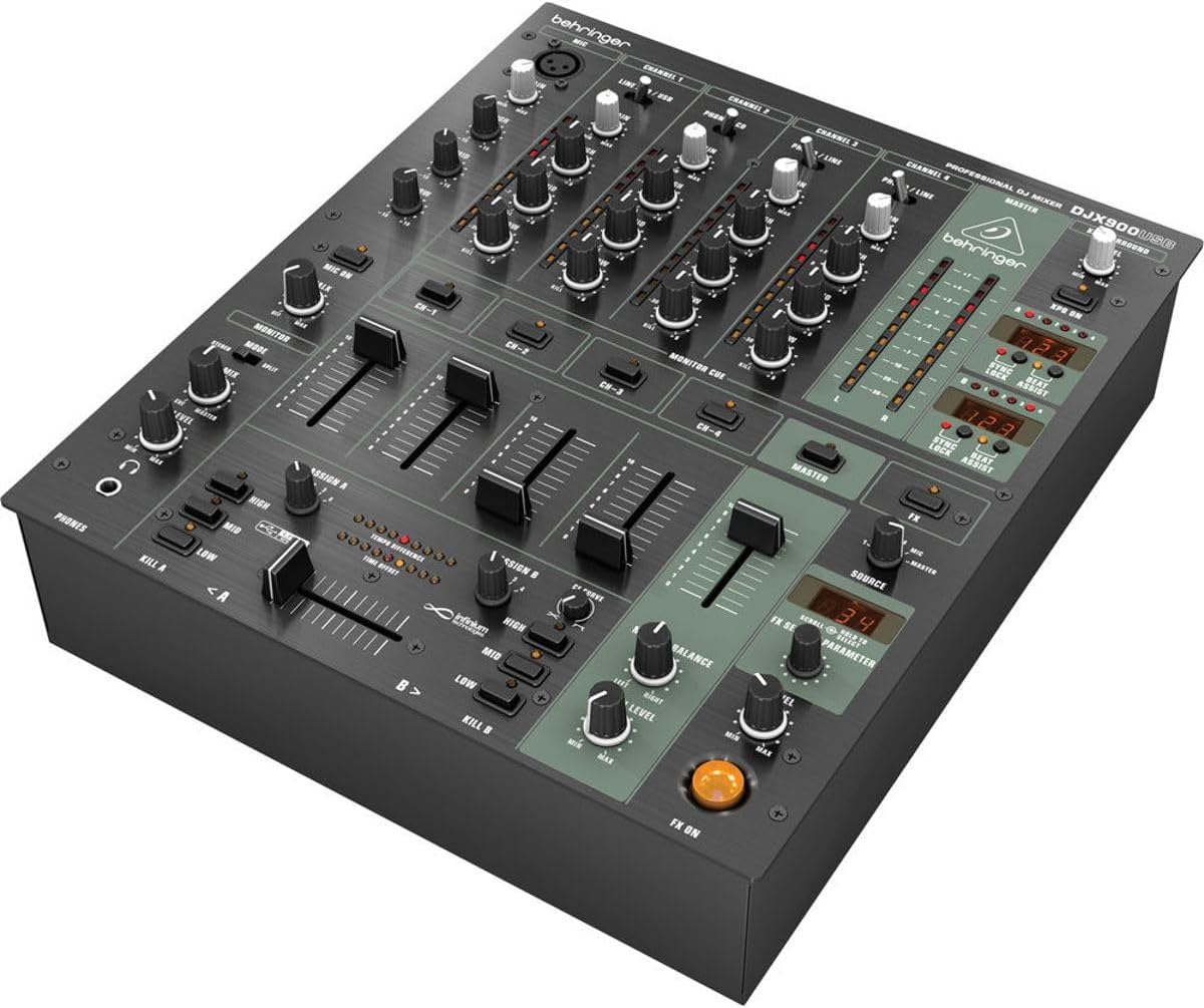 PRO MIXER DJX900USB Professional 5 Channel DJ Mixer with INFINIUM 'Contact-Free' VCA Crossfader, Advanced Digital