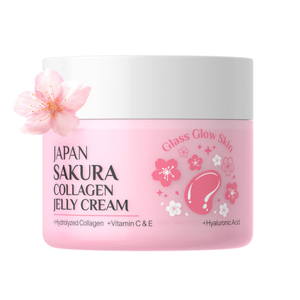 Japan Sakura Collagen Jelly Cream, Moisturizing Face Cream for Radiant and Plump Skin – with Sakura Extract &