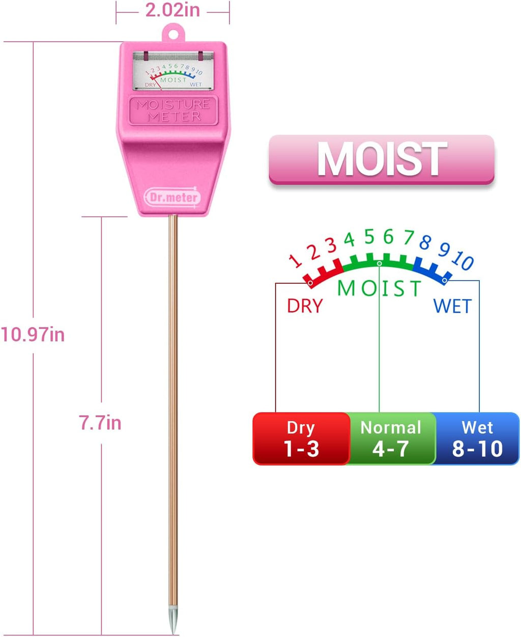 Soil Moisture Meter for Plants, Plant Water Gauge Test Kit | Hygrometer Moisture Sensor for Houseplants Indoor