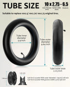 10x2.75-6.5 10 Heavy Duty Inner Tube for Speedway 5 Dualtron 3 Hover-1 Alpha JOYOR S Hiboy Titan PRO Electric Scooter Explosion-Proof Shockproof Super-Grip
