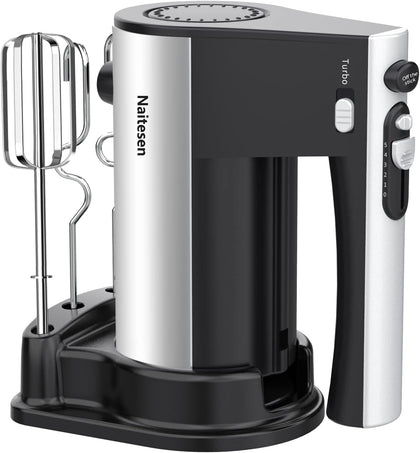 600W Powerful Hand Mixer Electric 10 Speed Powerful with Turbo | Kitchen Handheld Mixer for Baking Cake Lightweight &