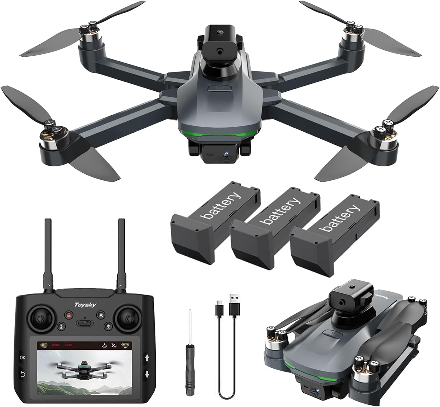 GPS Drones with Camera for Adults 4K，Remote Controller with Screen,Brushless Motor FPV，Under 249g，46Mins
