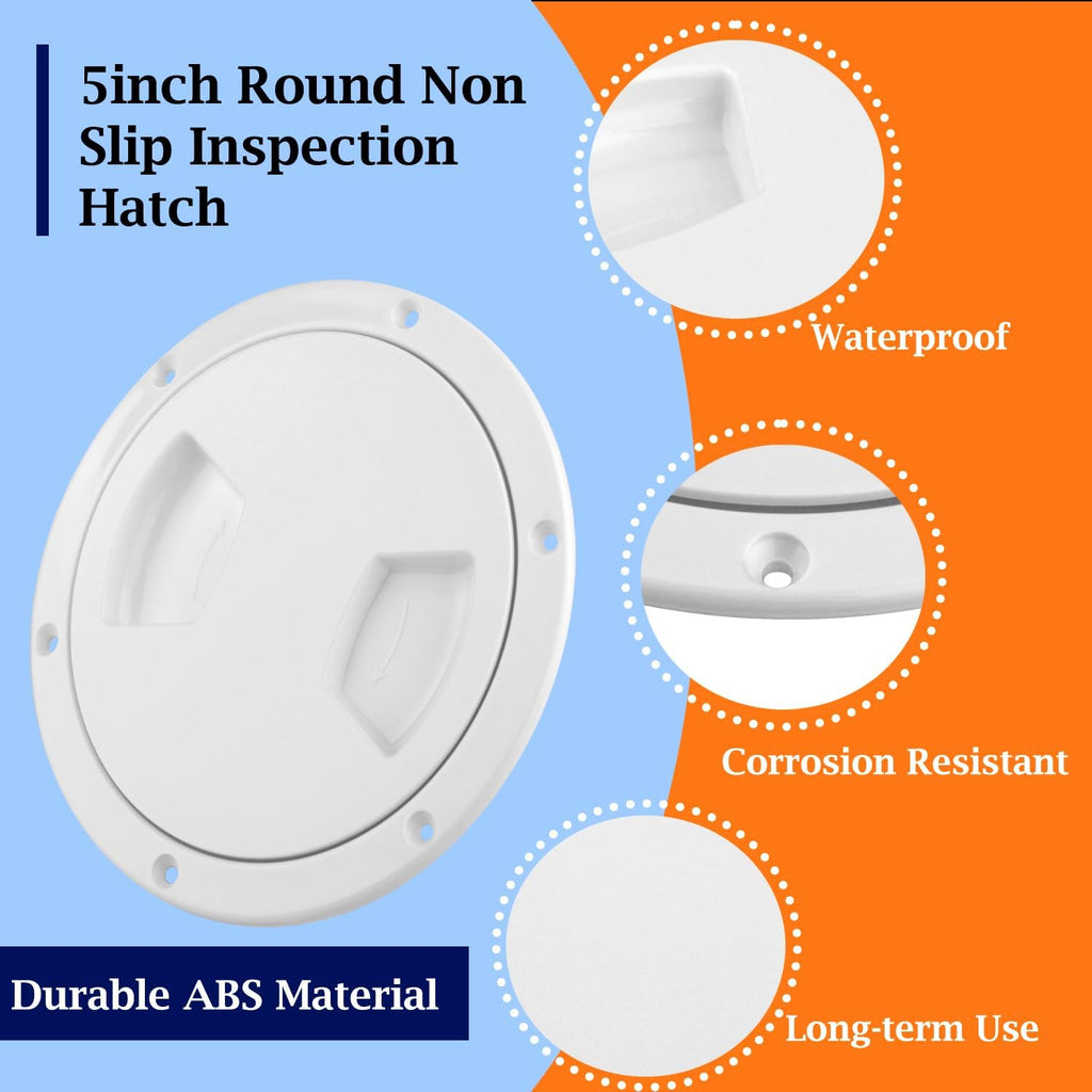5inch Boat Hatch, Round Non Slip Deck Plate Hatch for Boats