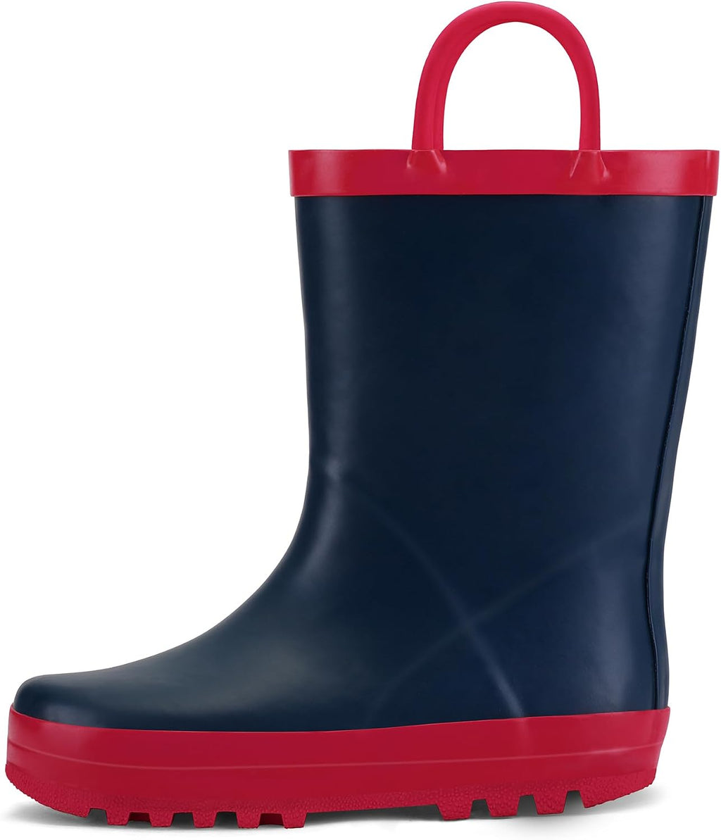Kids Rain Boots Waterproof Printed Rubber boots with Handles | Slip on, Double Handles,Slip Resistant