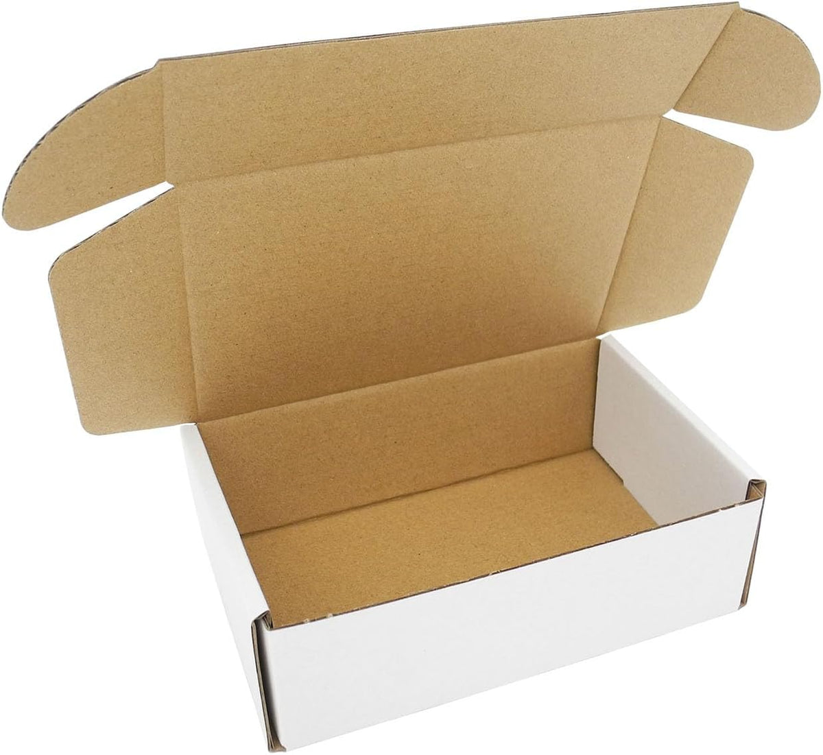 6x4x2 Small Shipping Boxes, White Mailing Box Mailer Flat Corrugated Cardboard Mailers for Business Packaging Mailing