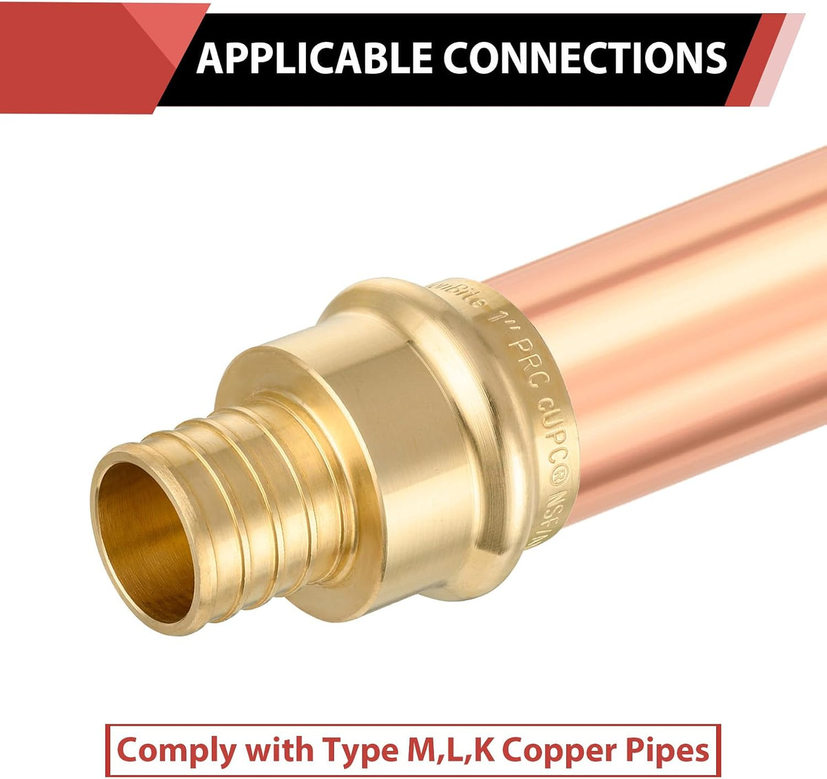 2Pcs EFIELD 1"Copper Press x 1"PEX Coupling Adapter(PEX1807388-2)