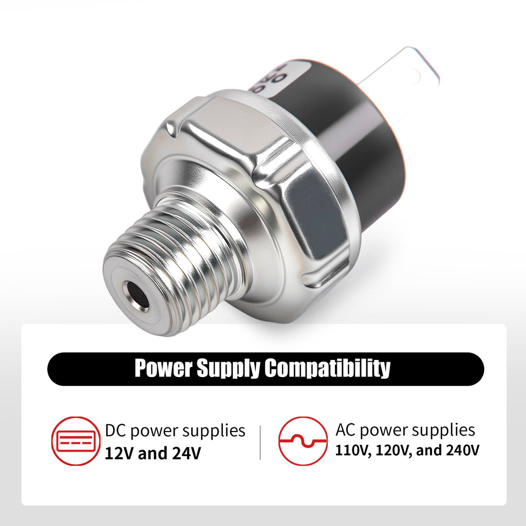CNWZYMX 120-150 PSI Air Pressure Switch 1/4 NPT Thread, Silver 2PCS